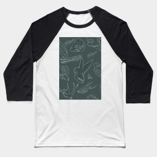 Strange Biology Weird Skull Pattern Baseball T-Shirt